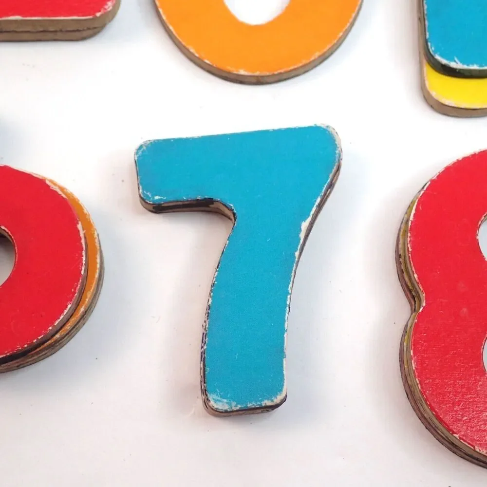 Wooden Alphabet Letters & Numbers Lot of 67 With Duplicates (Heavy Wear)